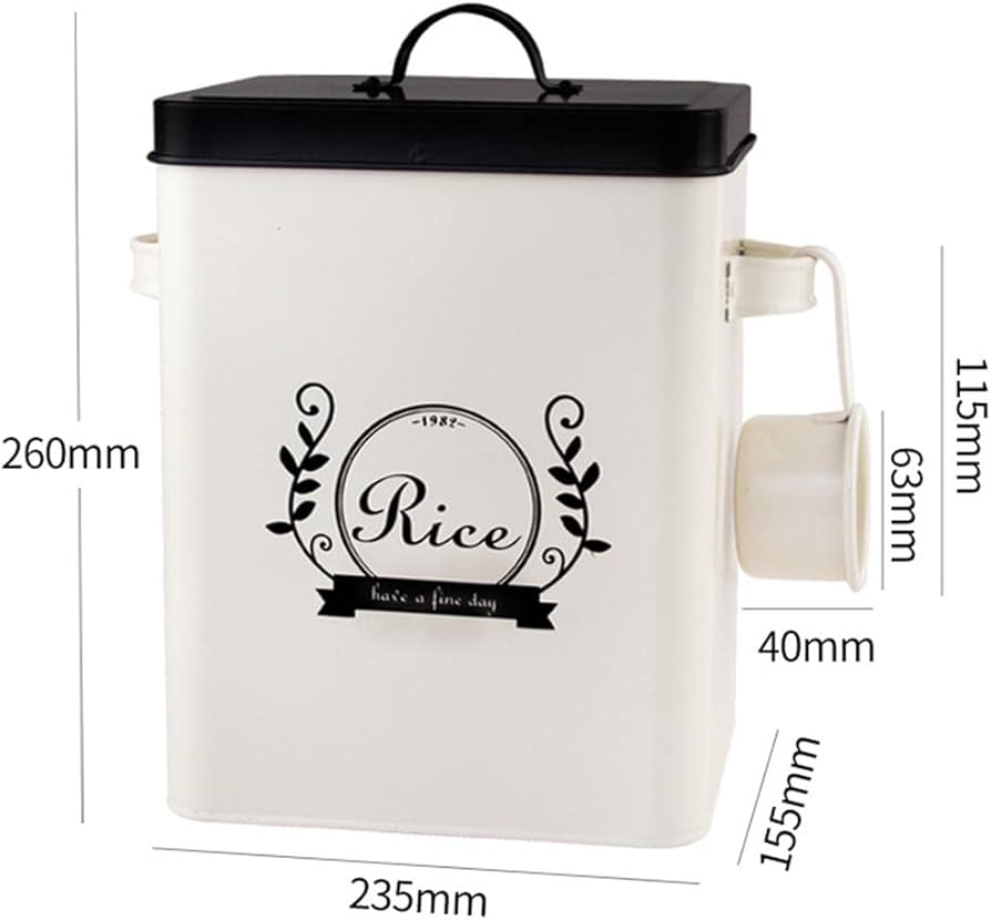 Galvanized Metal Rice Storage Bin – 5kg Capacity