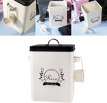 Galvanized Metal Rice Storage Bin – 5kg Capacity