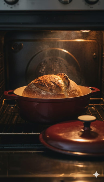 Cast Iron Sufuria Pot – Maroon & Cream