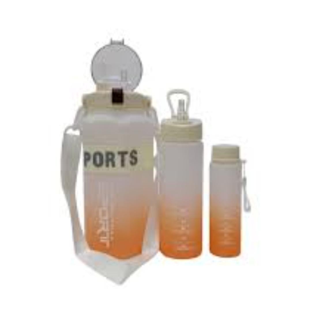 Hexagonal 3-in-1 Sports Water Bottle – Multi-Color Motivational Design
