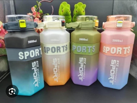 Hexagonal 3-in-1 Sports Water Bottle – Multi-Color Motivational Design