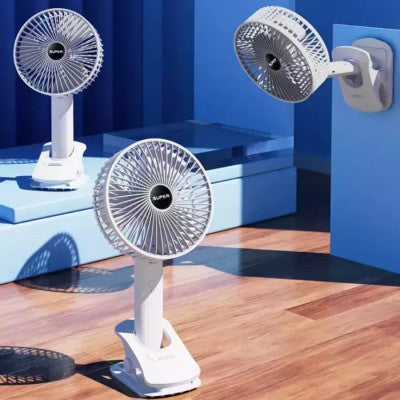 Rechargeable 3-Speed Desktop Fan – Stand, Hang, or Clamp