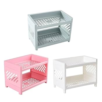 Detachable 2-Layer Desktop Organizer Tray – 24x15x18cm Plastic Storage