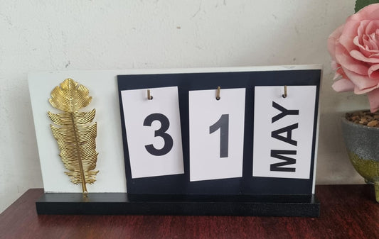 Tabletop Date Stand Calendar – 24x12cm Minimalist Desk Organizer