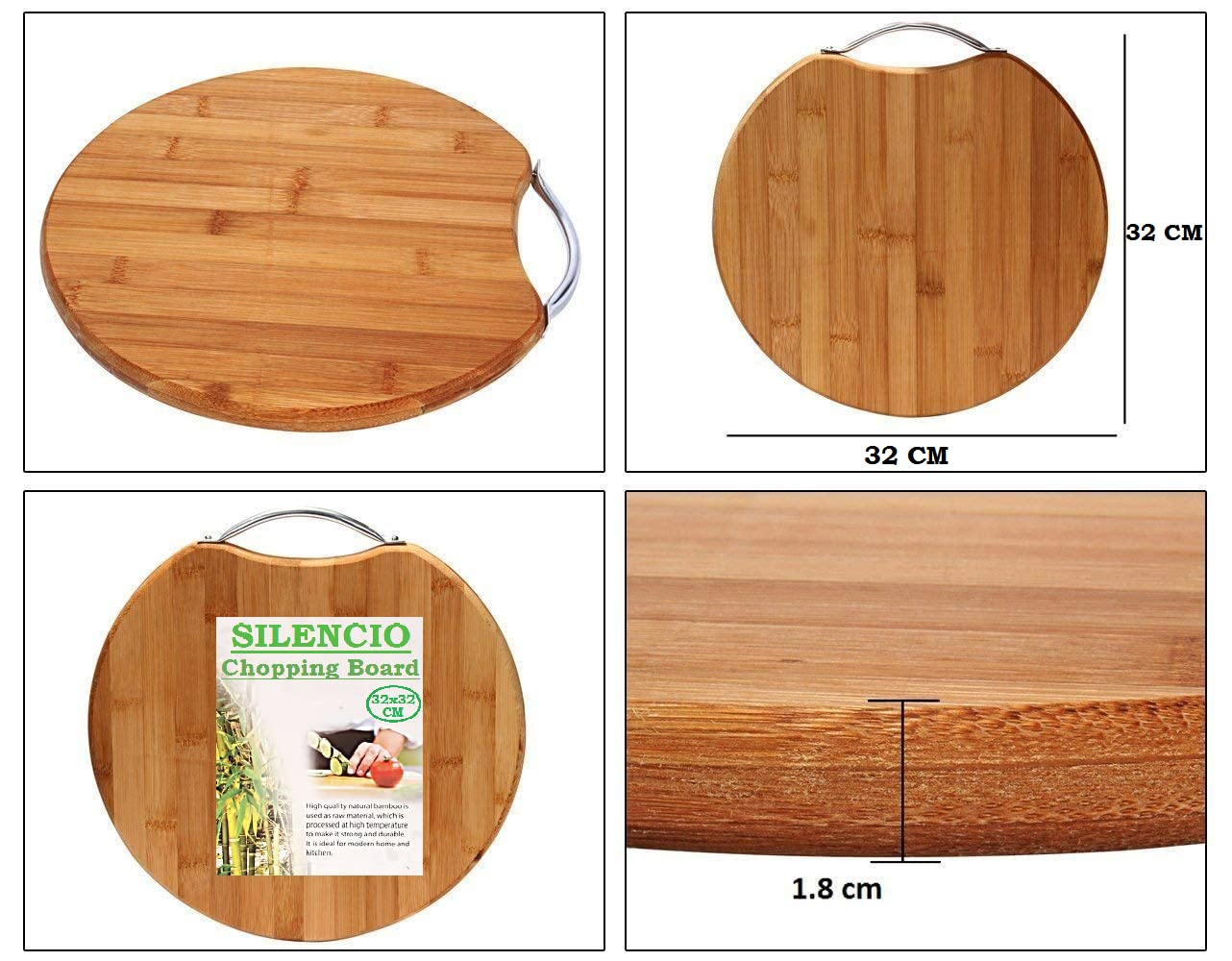 Round Bamboo Chopping Board with Handle