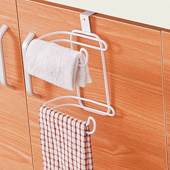 Metallic Double Tissue Holder – Over Door / Cistern Mount (White)