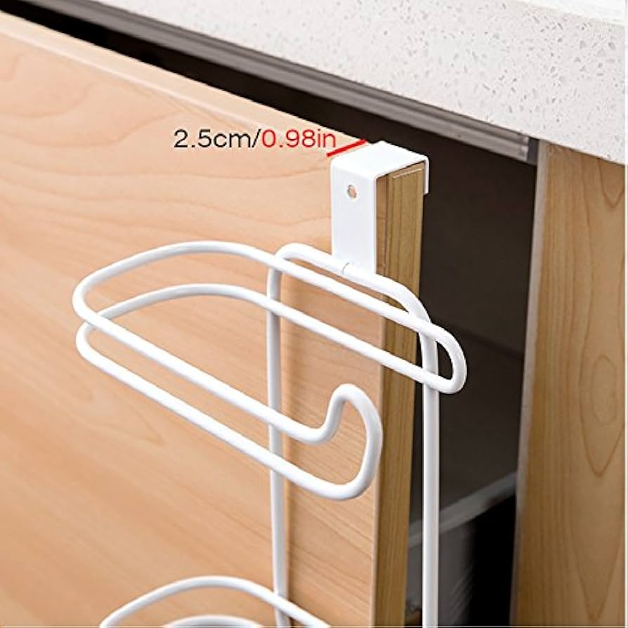 Metallic Double Tissue Holder – Over Door / Cistern Mount (White)