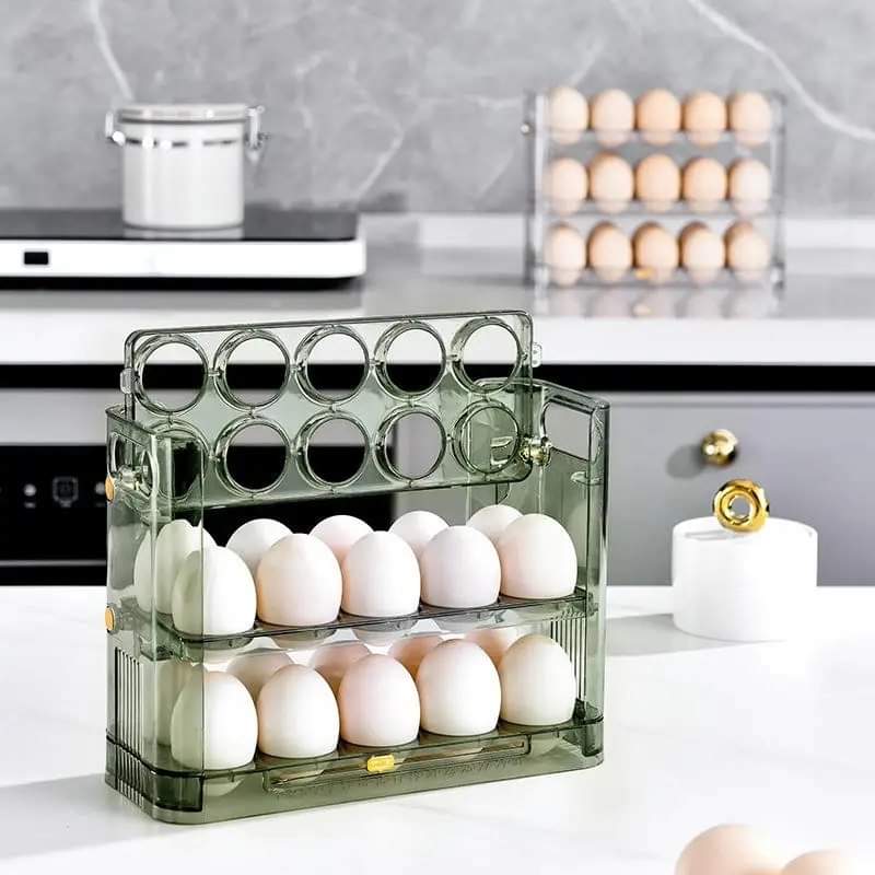 AutoFlip Fridge Egg Storage Plastic Box