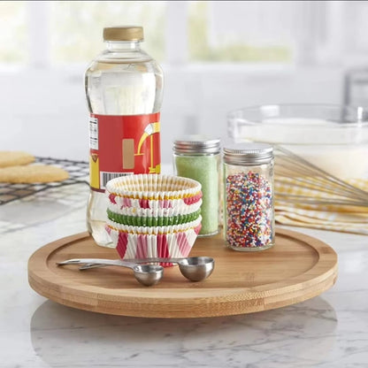 Single Layer Bamboo Rotating Spice Rack – Lazy Susan