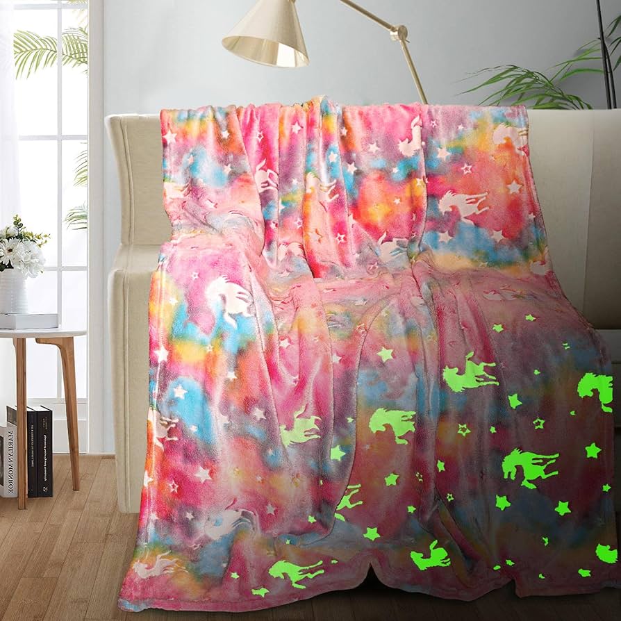 Magic Glow-in-the-Dark Fleece Blanket – Soft, Cozy & Luminous (180×200 cm)