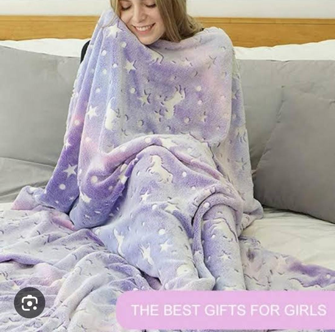 Magic Glow-in-the-Dark Fleece Blanket – Soft, Cozy & Luminous (180×200 cm)