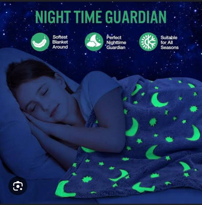 Magic Glow-in-the-Dark Fleece Blanket – Soft, Cozy & Luminous (180×200 cm)
