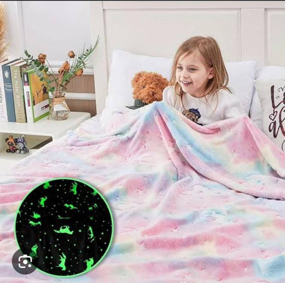 Magic Glow-in-the-Dark Fleece Blanket – Soft, Cozy & Luminous (180×200 cm)