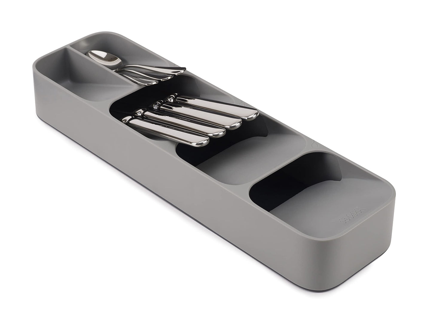 5-Slot Compact Cutlery Organizer – Grey