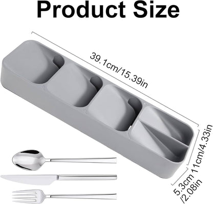 5-Slot Compact Cutlery Organizer – Grey