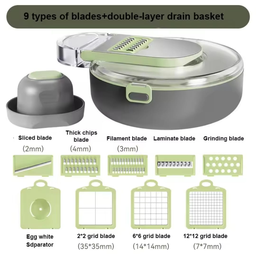 9-Piece Multi-Functional Vegetable Chopper & Cutter Set