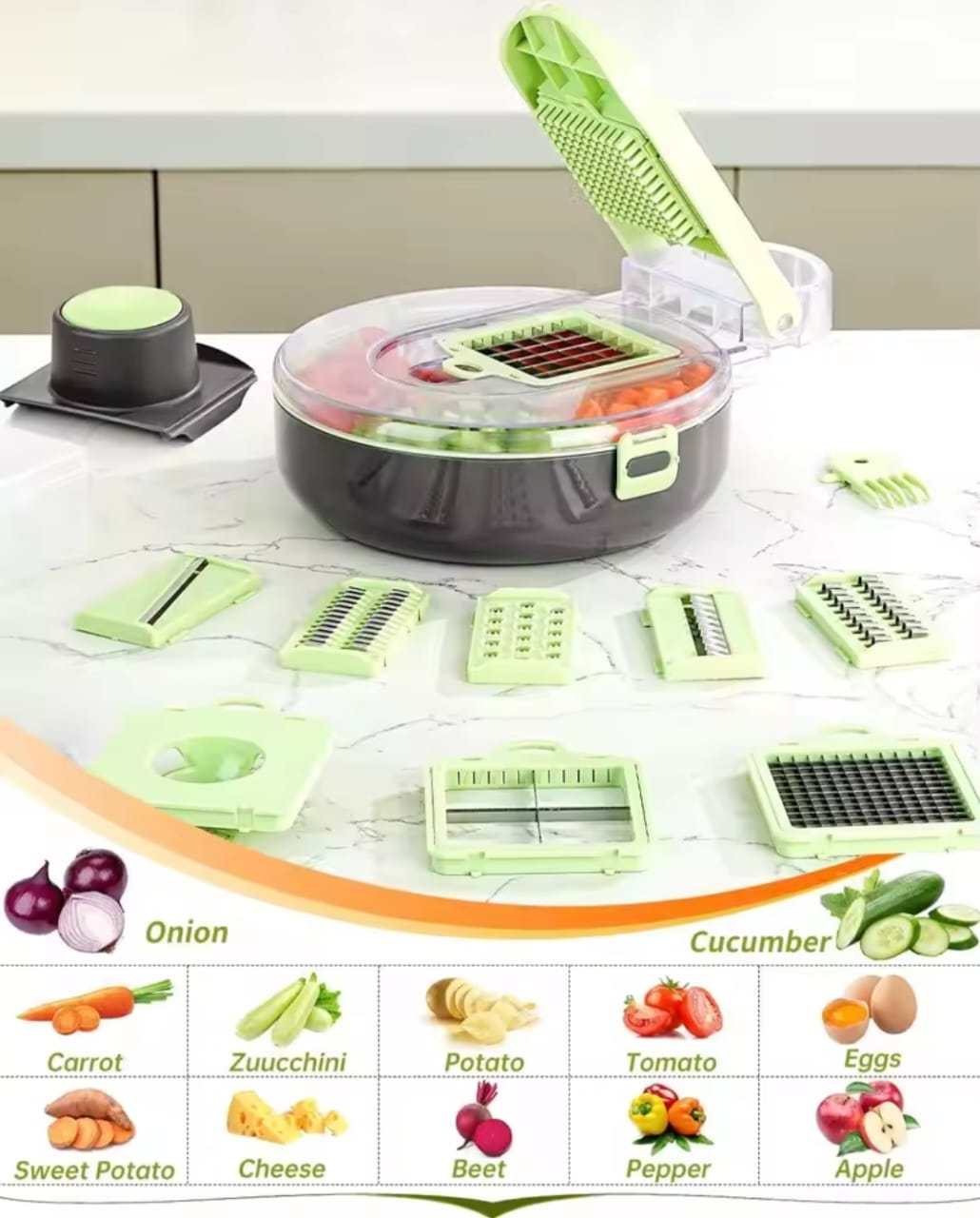9-Piece Multi-Functional Vegetable Chopper & Cutter Set
