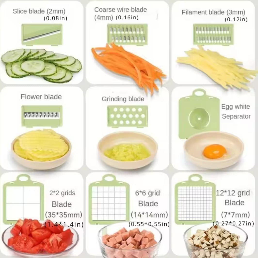 9-Piece Multi-Functional Vegetable Chopper & Cutter Set