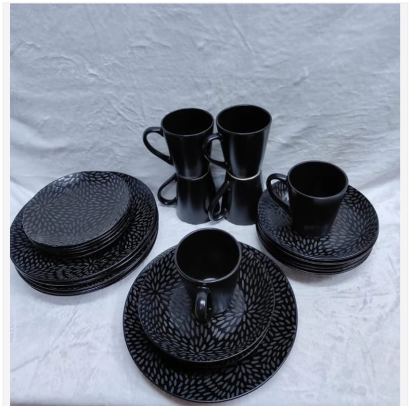 24-Piece Black Dinner Set