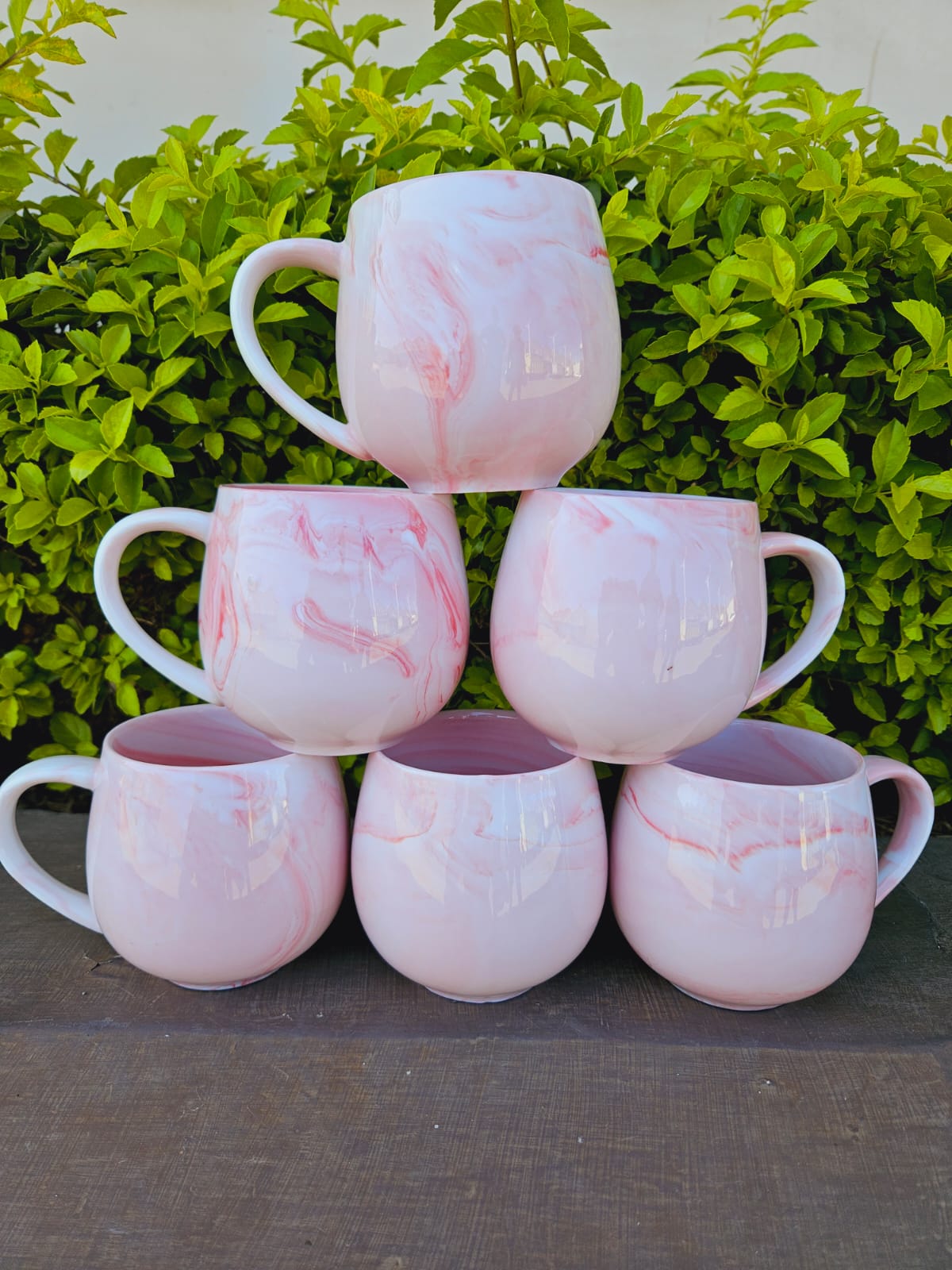 6-Piece Marble Cup Set