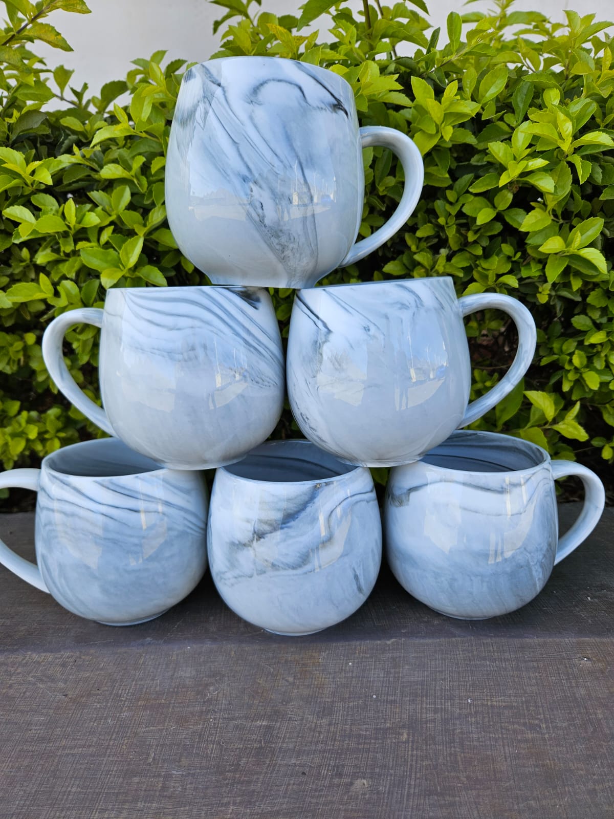 6-Piece Marble Cup Set