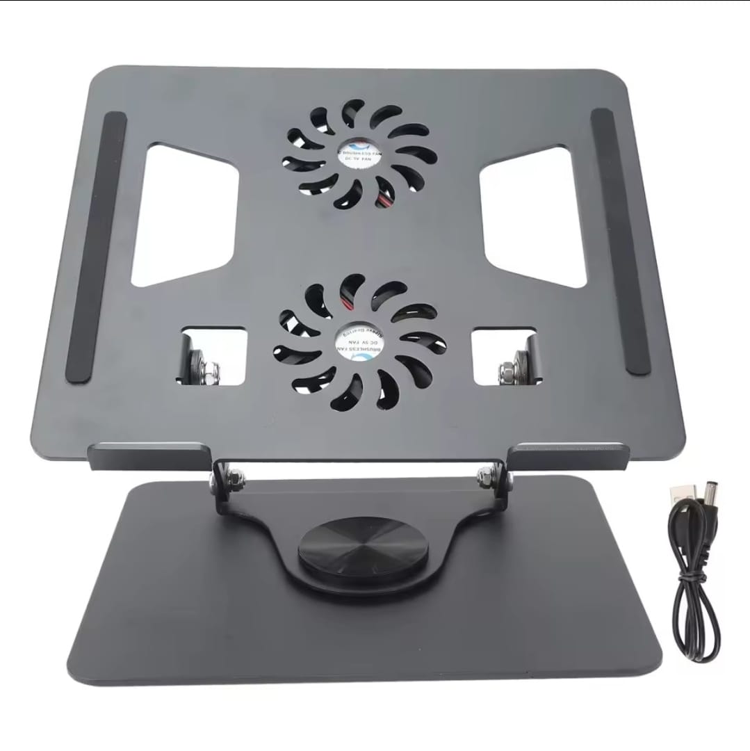 Adjustable Laptop Stand with Dual Cooling Fans