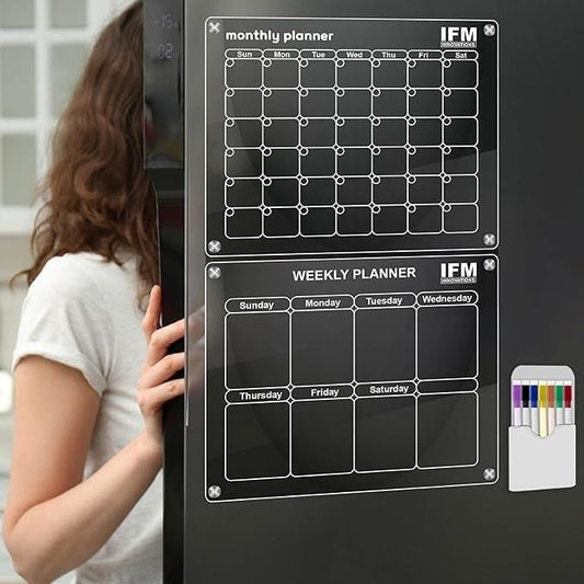 Magnetic Monthly/Weekly Fridge Planner Set – 2 PCs, 40x30cm