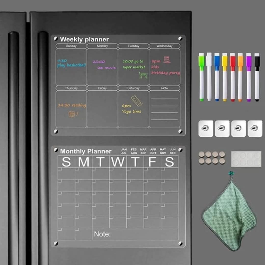 Magnetic Monthly/Weekly Fridge Planner Set – 2 PCs, 40x30cm