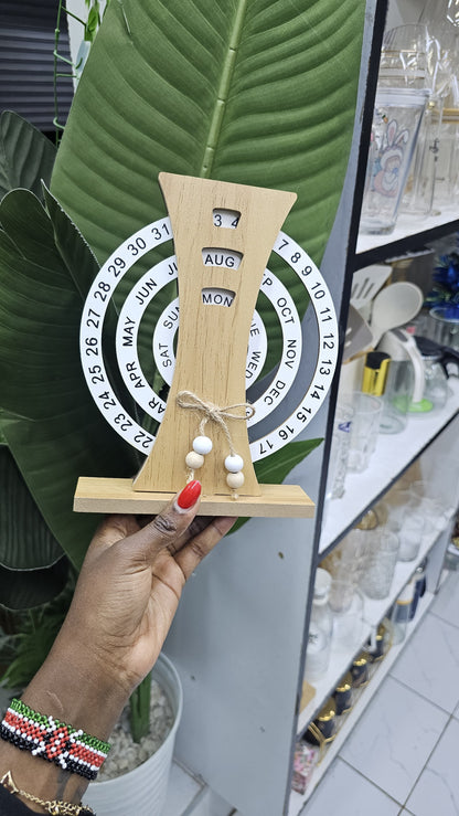 Creative Manual Rotating Wooden Calendar