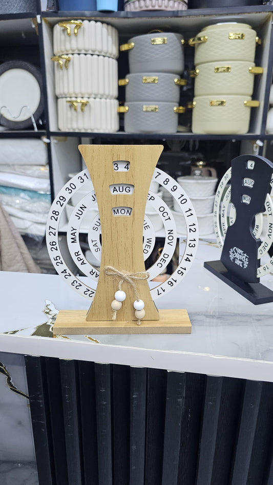 Creative Manual Rotating Wooden Calendar