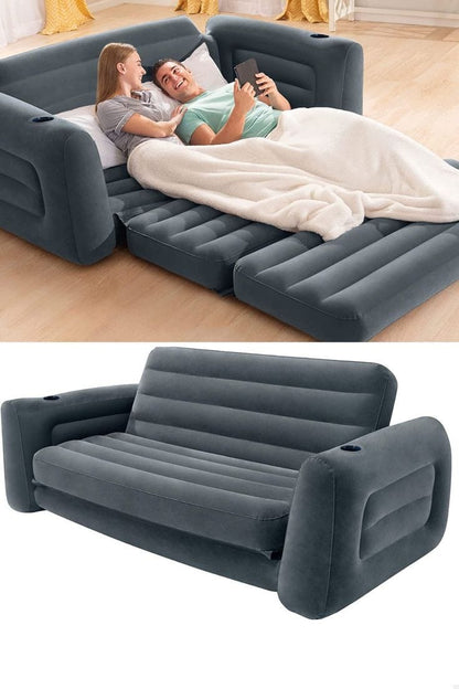 3-Seater Pull-Out Sofa Bed with Electric Pump