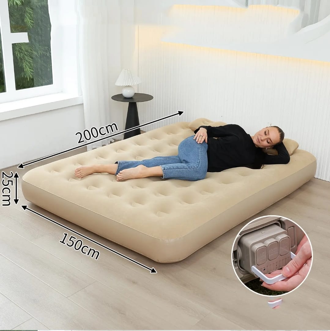 INTEX Inflatable Mattress Set with Electric Pump & 2 Pillows