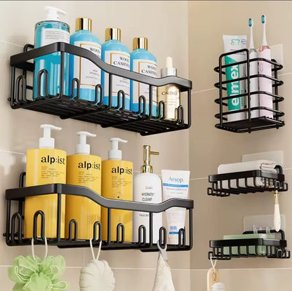 5-Piece No-Drill Rustproof Shower Caddy Set