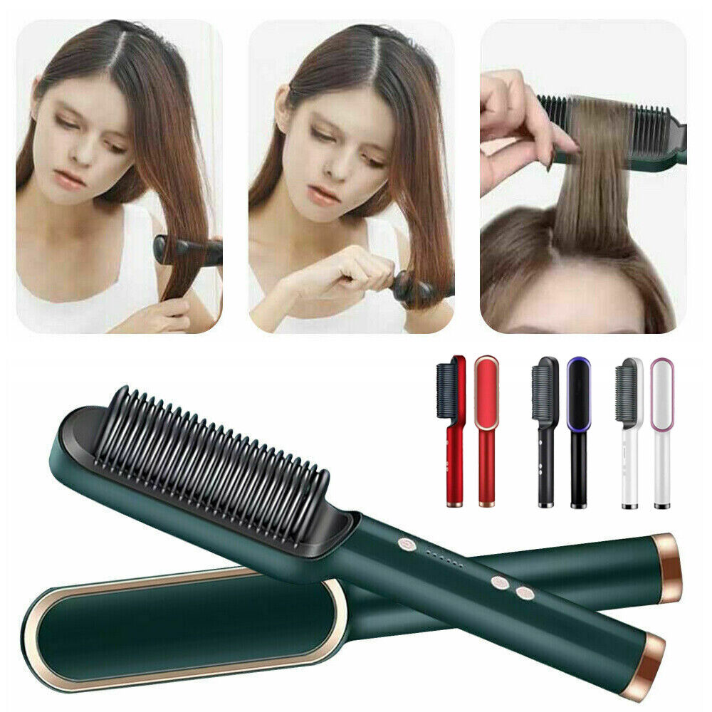 Electric Hair Straightening Comb with Adjustable Temperature Control