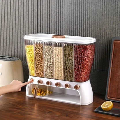 Acrylic Partitioned Rice & Cereal Dispenser