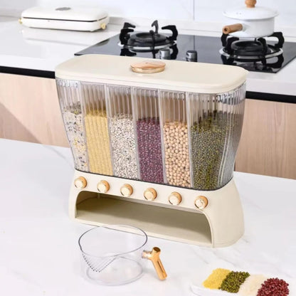 Acrylic Partitioned Rice & Cereal Dispenser