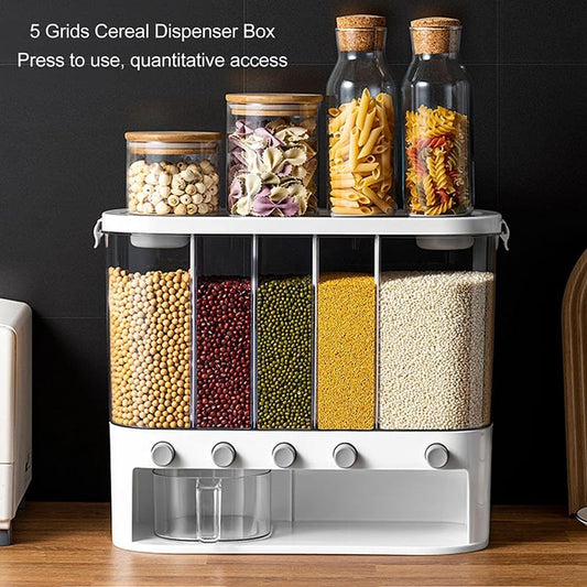 Acrylic Partitioned Rice & Cereal Dispenser
