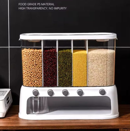Acrylic Partitioned Rice & Cereal Dispenser