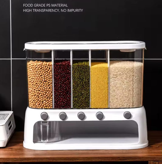 Acrylic Partitioned Rice & Cereal Dispenser
