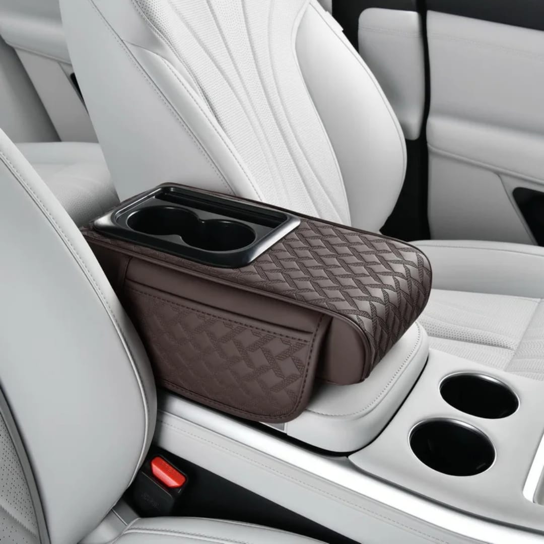 3-in-1 Auto Center Console Armrest Cushion with Cup & Phone Holders
