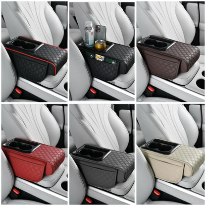 3-in-1 Auto Center Console Armrest Cushion with Cup & Phone Holders