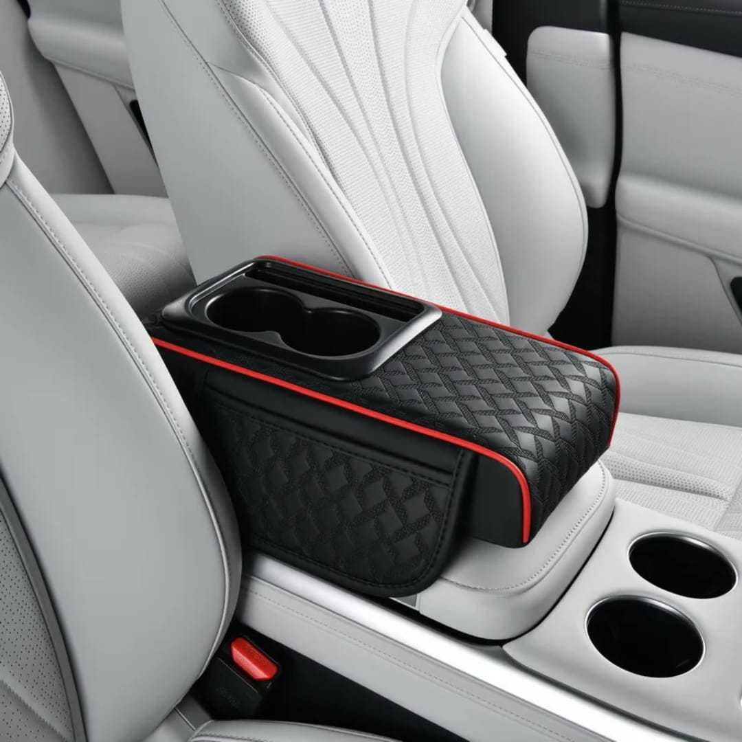 3-in-1 Auto Center Console Armrest Cushion with Cup & Phone Holders