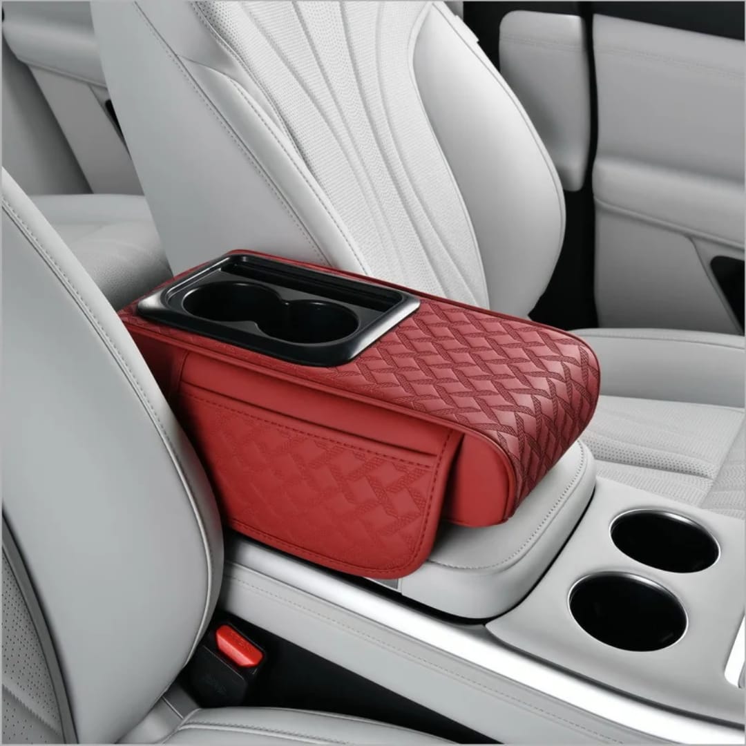 3-in-1 Auto Center Console Armrest Cushion with Cup & Phone Holders