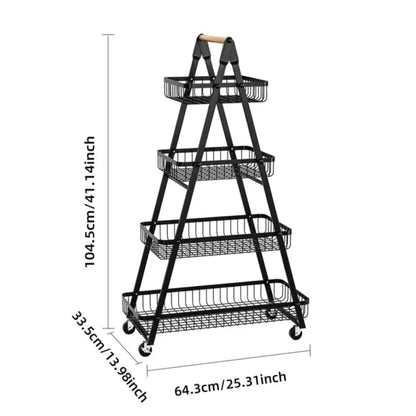 4-Layer Multifunctional Metal Rack