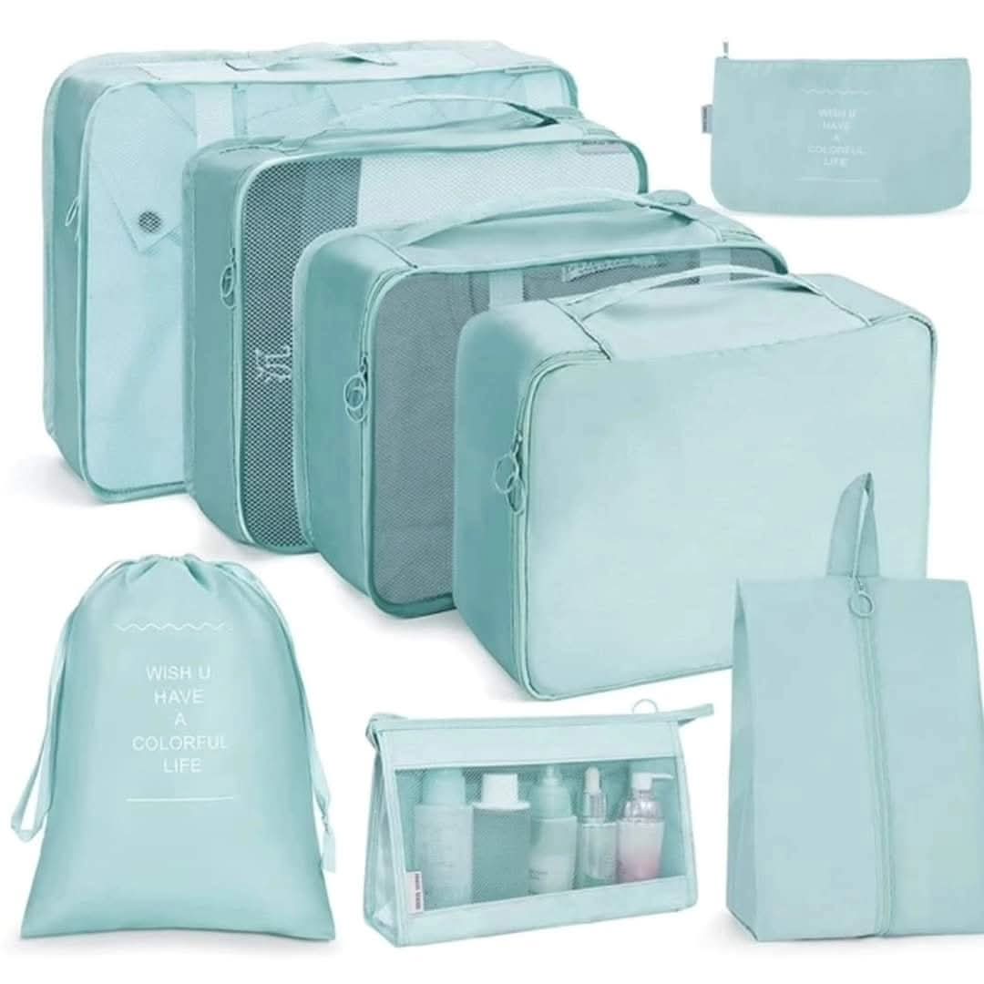8-Piece Luggage Travel Organizer Set with Toiletry Case
