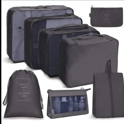 8-Piece Luggage Travel Organizer Set with Toiletry Case