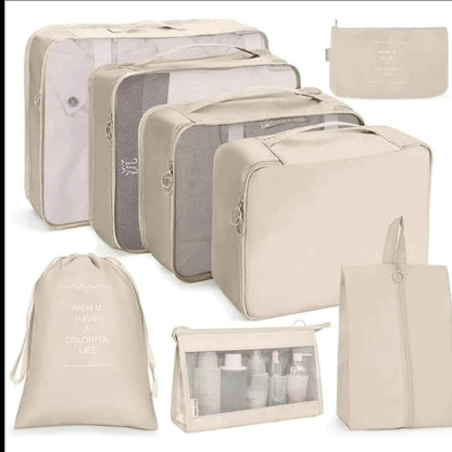 8-Piece Luggage Travel Organizer Set with Toiletry Case