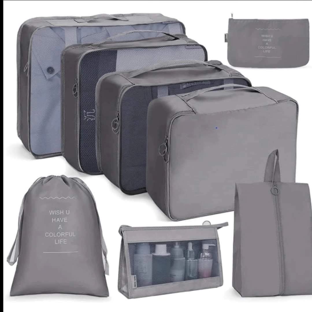 8-Piece Luggage Travel Organizer Set with Toiletry Case
