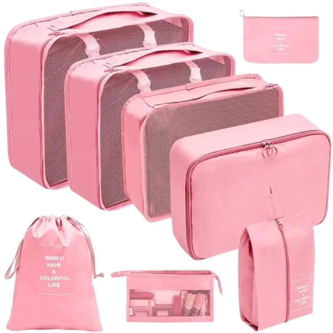8-Piece Luggage Travel Organizer Set with Toiletry Case
