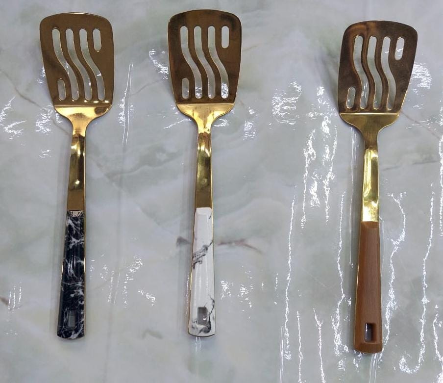 Golden Serving Spoons – Frying & Trowel (27cm) 1PC